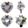 Artificial grave pot flowers funeral heart lilac