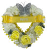 Artificial funeral open heart grave wreath