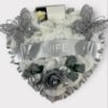 Artificial Heart Grave Wreath silver