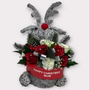 Christmas reindeer Grave Pot Artificial Funeral Flowers