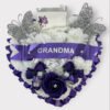 Artificial Heart Grave Wreath purple