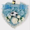 Artificial Football Heart Grave Wreath blue