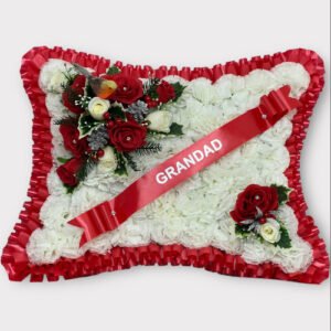 Christmas grave pillow with robin