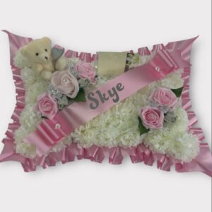 Teddy bear funeral pillow