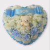 Teddy bear funeral grave flowers