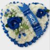 royal blue funeral grave wreath tribute