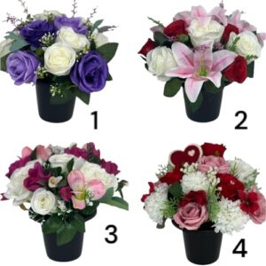Grave pot flowers